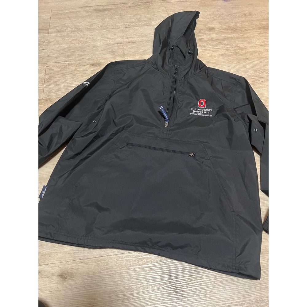Ohio State University Wexner Medical Center Rain Jacket Mens Black Size L